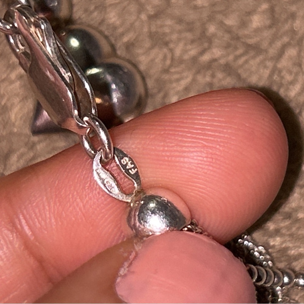 925 Solid Silver Heart Bracelet - image 4